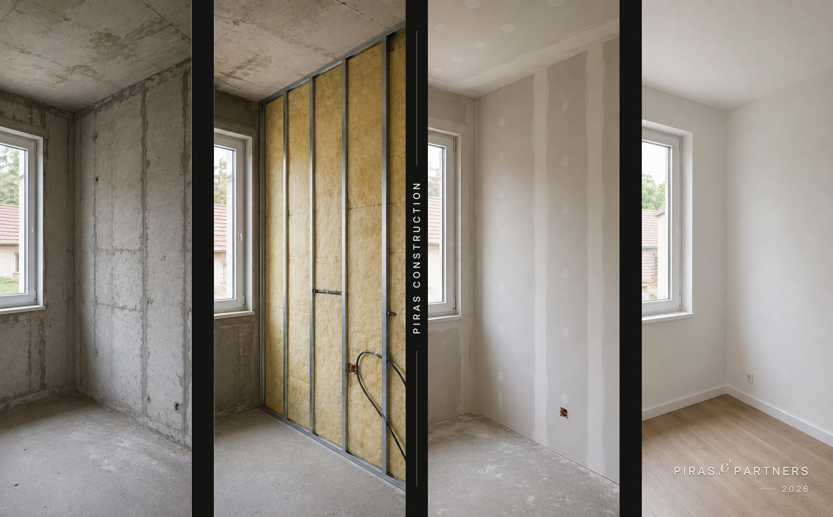 Doublage et isolation intérieure : vue avant et après travaux
