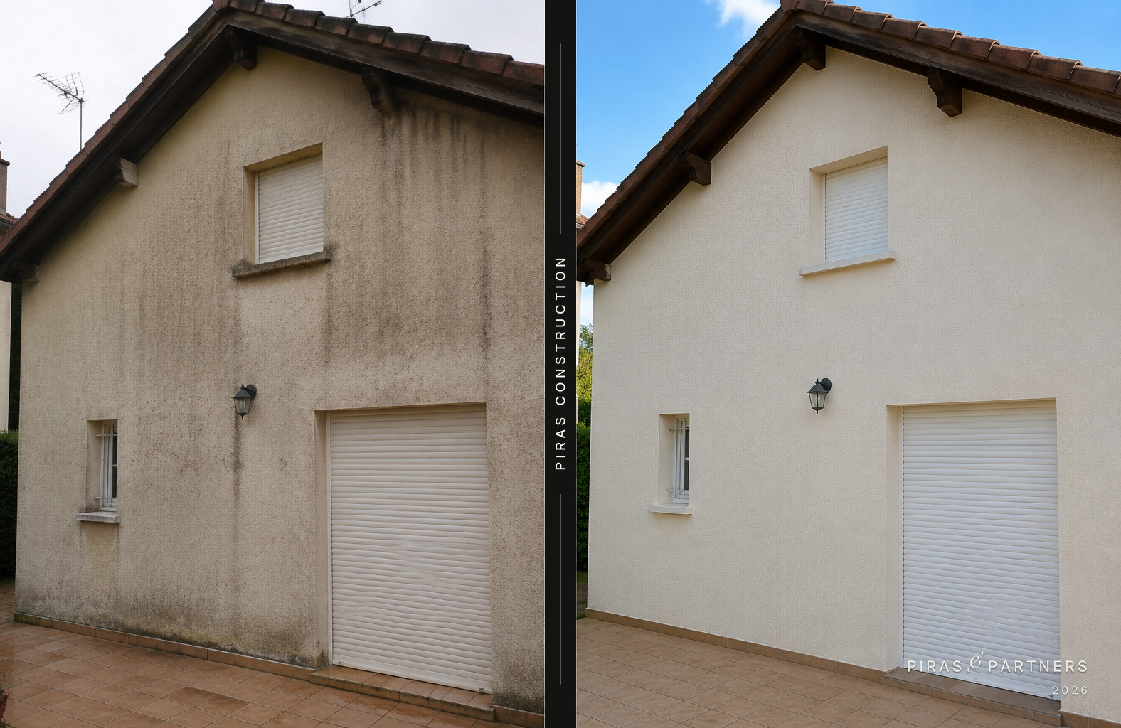 Ravalement de façade : vue avant et après travaux